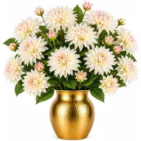 Mica Decorations Kunstbloem Dahlia Artistic - 10x - H74 cm - roze - kunststof - stelen kunstbloemen - boeket - bloemetjes