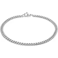LGT JWLS Stalen heren armband Gourmet schakel Zilverkleurig 3mm-23cm
