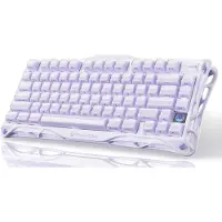 Gravastar Mercury K1 mechanisch toetsenbord met aluminium frame, 75% draadloos gaming toetsenbord met QWERTY US-indeling, RGB, tri-mode, PBT-toetsen, 8000mAh - Lila