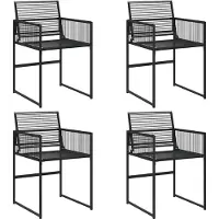 vidaXL Tuinstoelen 4 st poly rattan zwart