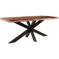 Lizzely Garden & Living Eettafel boomstam mangohout 180cm Indiana industriële duurzaam boomstamtafel mango