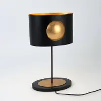 Holländer Tafellamp AURORA OVAL, zwart, Woon-/ Eetkamer, metaal, Modern, Tafellamp