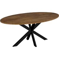 Lizzely Garden & Living Eettafel ovaal 200cm Rato bruin ovale tafel MDF eetkamertafel