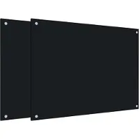 vidaXL Spatschermen keuken 2 st 80x60 cm gehard glas zwart