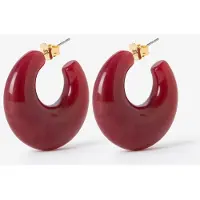 Sissy-Boy Donkerrode resin hoop oorbellen