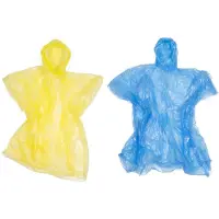 Benson Wegwerp regenponcho - Transparant - Muts - Set van 8 - Geel & Blauw