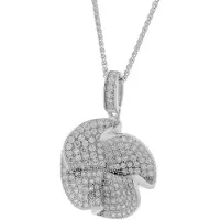 Orphelia Hanger + Ketting Blad Micro Pave Zirconium ZH-4781
