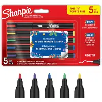 Sharpie Creative Marker acrylverf pennen | Water-based verfmarkers | Niet-doorlopende inkt schrijft op de meeste oppervlakken | Fijne punt | Knutsel- en kunstbenodigdheden | Diverse kleuren | 5 stuks