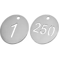 Combicraft RVS labels met uitgespaarde getallen 1 t/m 250