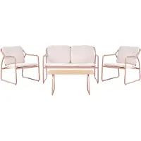 Beliani CALASCIO - Loungeset 4-zits - Lichtbeige - Staal