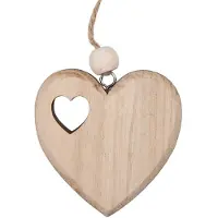 Clayre & Eef Hanger Hart 10x2x10 cm Bruin Hout