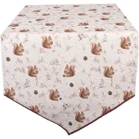 Clayre & Eef Tafelloper 50x160 cm Beige Katoen