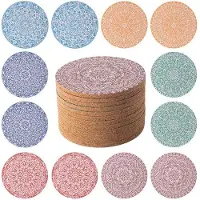 OEM Keramische set van 12 voetjes, voetjes voor drankglazen, voetjes voor salontafels, absorberende voetjes voor woon- en eetruimte, keramiek, wit, 10 cm diameter