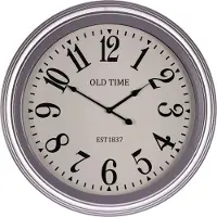 Autronic Wandklok 58 cm MDF glas en metalen frame OLD TIME (HA1757)