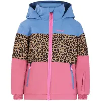 Protest ski-jas Fancy TD blauw/roze/camel Skijack Meisjes Polyester Capuchon - maat 104