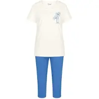 Triumph Pyjama ' Red Label Sets PK Capri ' blauw / wit
