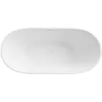 REA - Badkuip- Atena 170 Zwarte Stopkap - Wit - Acryl - 170X73X71Cm
