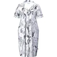 Ulla Popken Nachthemd donkergrijs / offwhite