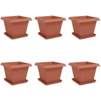 vidaXL Plantenpotten 6 st Baksteenrood Kunststof