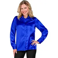 Hobby Hall Jaren 70 Blouse Satijn Blauw Vrouw