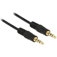 DeLOCK 3,5mm Jack 4-polig audio/video kabel AWG24 / zwart - 3 meter