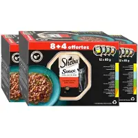 Sheba 3x Kattenvoer Nat Sauce Collection Traiteur Selectie Multipack 12x85 gr