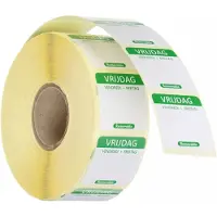 Hendi Herbruikbare voedselveiligheid dagstickers vrijdag groen 25x25 mm met notitieruimte kleurgecodeerd 1000 per rol