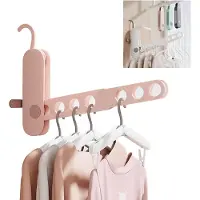 Snq Opvouwbaar kledingrek voor achter de deur - Draagbaar reisrek - Geen boren nodig - Ruimtebesparend - Geschikt voor thuis - studentenkamers - campers - hotels - Roze - Afmetingen 33 x 23.5 cm