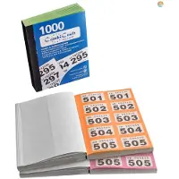 Combicraft nummerbloks 1 tot 1000 - garderobenummers - dubbelnummers - 12 boekjes