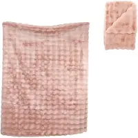 Dijk Natural Collections Deken polyester roze - Plaid polyester 170x130x2cm