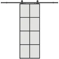vidaXL Schuifdeur met beslag, zwart, 76x205 cm, veiligheidsglas