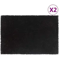 vidaXL Deurmatten 2 st 40x60 cm getufte kokosvezel zwart