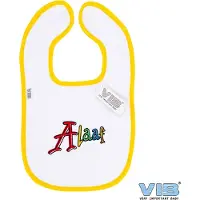 Vib - Slabbetje Luxe velours - Alaaf (Geel-Wit) - Babykleertjes - Slabbetjes - zwangerschap aankondiging - baby aankondiging