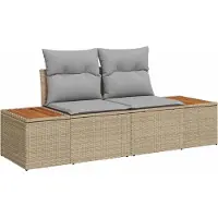 vidaXL Tuinbank Set 10 st 9-Aantal zitplaatsen Beige en Lichtgrijs