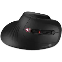 Connect IT FOR HEALTH ergonomische verticale muis (+ 1x gratis AA-batterij), draadloos, zwart (Draadloze), Muis, Zwart
