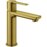 GROHE Lineare New S-Size Wastafelmengkraan – Push-Open – EcoJoy – FastFixation Plus – Geborsteld Cool Sunrise