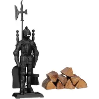 Core Openhaard Set - Haardset - Openhaard Gereedschap - 4 Delig - Zwart - 13cm x 21cm x 72cm; 7 kg