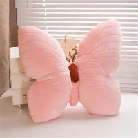 JeiibrZui Vlinder Knuffelkussen voor Kinderen - Zacht Pluche Decoratief Kussen - 40x40 cm - 1 Stuk - Roze - Ideaal voor Slaapkamer en Bank