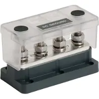 Bep Marine Busbar 4 Studs Zwart,Zilver 500 A