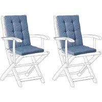 Beliani MAUI PREMIUM - Tuinkussen set 2 stuks - Blauw - Polyester