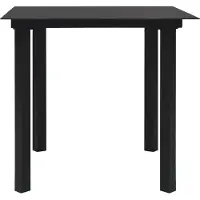vidaXL Tuintafel 80x80x74 cm staal en glas zwart