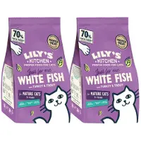 Lily's Kitchen 2x Kattenvoer Droog Senior Witvis Kalkoen Forel 800 gr