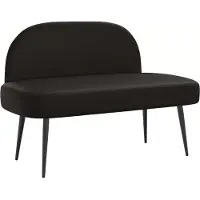 vidaXL Gevuld bankje met rugleuning Zwart 110 x 60 x 76 cm Kunstleer