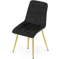 Leobert Eetkamerstoel SPLIT – Modern design – Zwart fluweel – Gouden poten