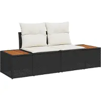 vidaXL Tuinbank Set 9 st 8-Aantal zitplaatsen Zwart en Crème