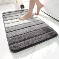 JeiibrZui Badmat Rutschvast 50x80 Cm - Zachte Microvezel Badkamertapijt - Sneldrogend En Wasbaar - Voor Douche En Bad - Grijs