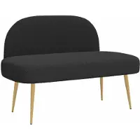 vidaXL Gevuld bankje met rugleuning Zwart 110 x 60 x 76 cm Bouclé