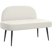 vidaXL Gevuld bankje met rugleuning Wit 110 x 60 x 76 cm Kunstleer