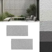 NaiZy 3D Muurpaneel Steenlook 120x60x5 cm, 2 Stuks PU Zelfklevende Wandbekleding, Waterdicht Steenpaneel voor Keuken, Badkamer & Woonkamer, Type B - Betongrijs -