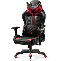 Diablo Ergonomische Gaming Stoel 4D Armleuningen Ergonomisch Ontwerp Faux Leer Geperforeerd Kantelfunctie Zwart Rood King XL